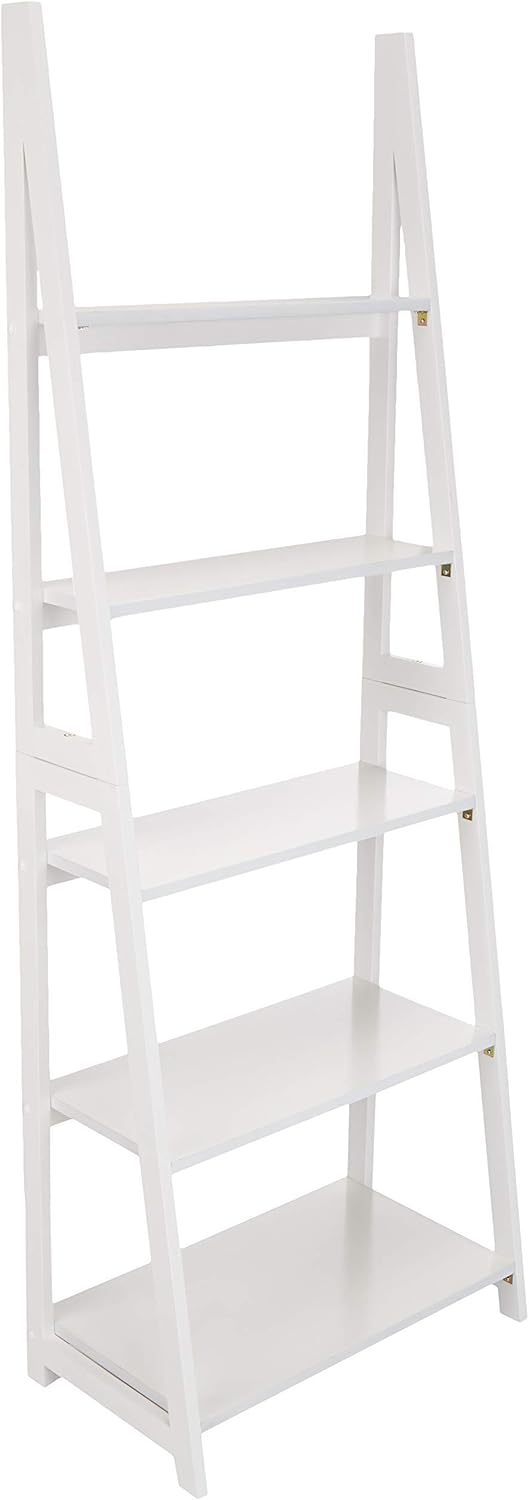 Amazon Basics ladder bookshelf review 5 tier white