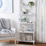 Amazon Basics ladder bookshelf review 5 tier white