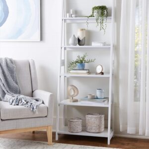 Amazon Basics ladder bookshelf review 5 tier white